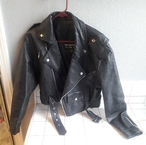 NWOT Cropped Leather Motorcycle Jacket